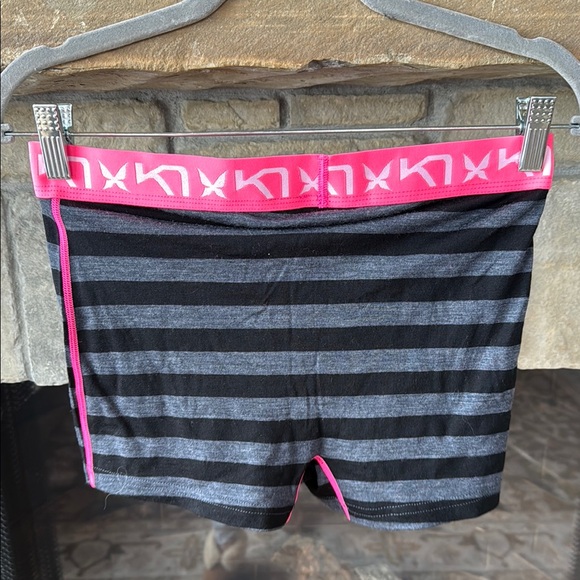 Kari Traa Black and Gray Striped Shorts with Pink Accents - Picture 4 of 8